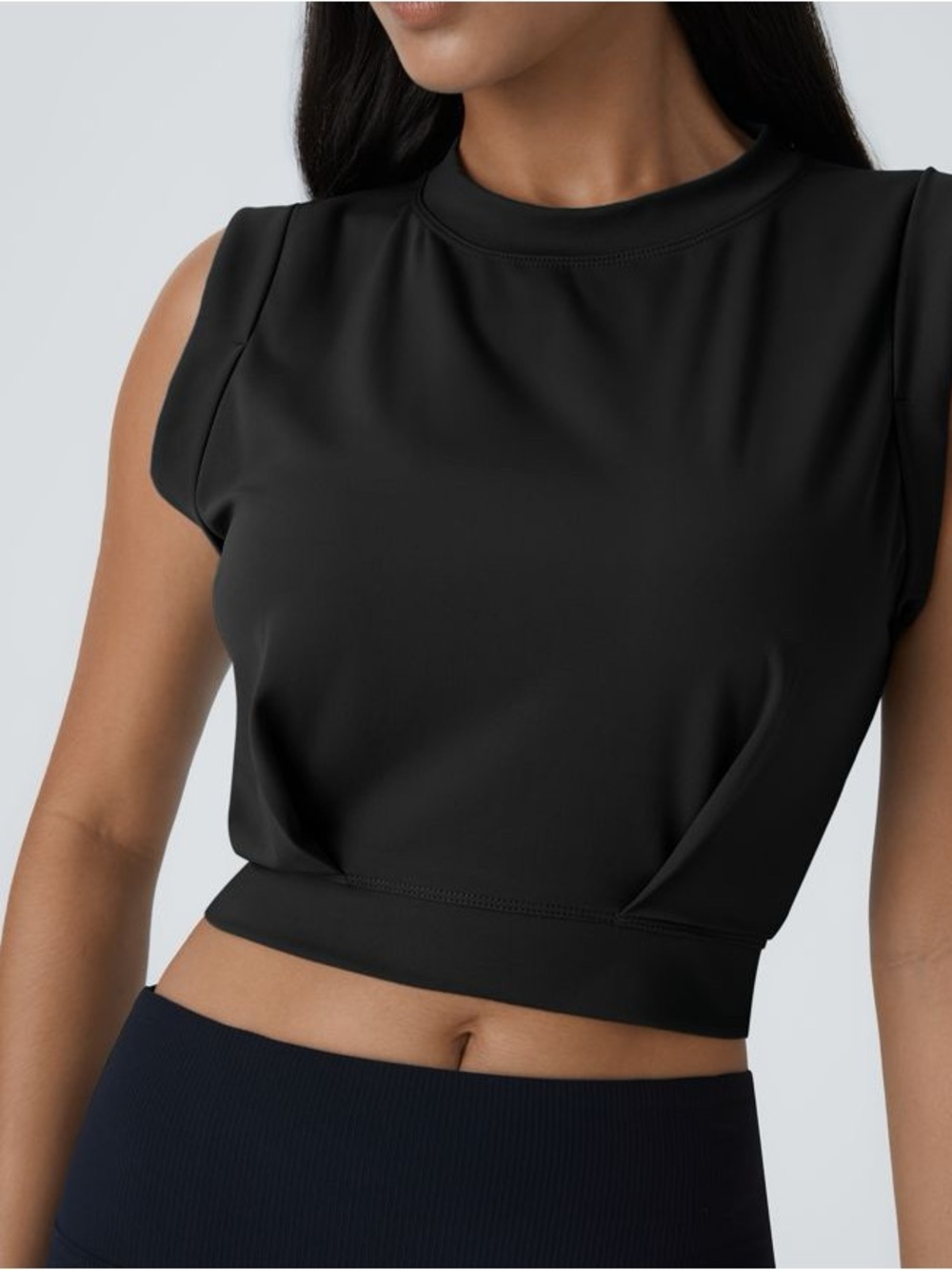 HALARA Crew Neck Sleeveless Cropped Yoga Tank Top